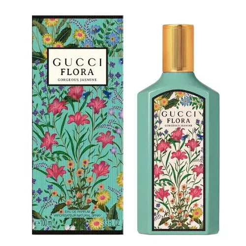 Gucci Flora perfume bottle and packaging with floral design